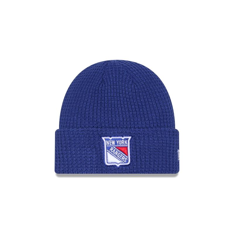 New York Rangers Waffle Stitch Knit Beanie Hat