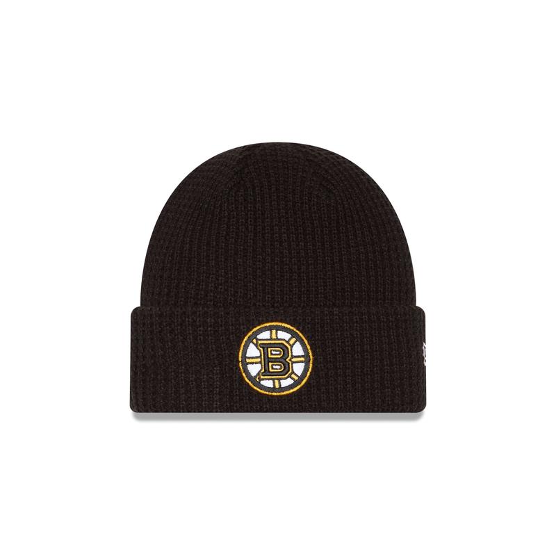 Boston Bruins Waffle Stitch Knit Beanie Hat