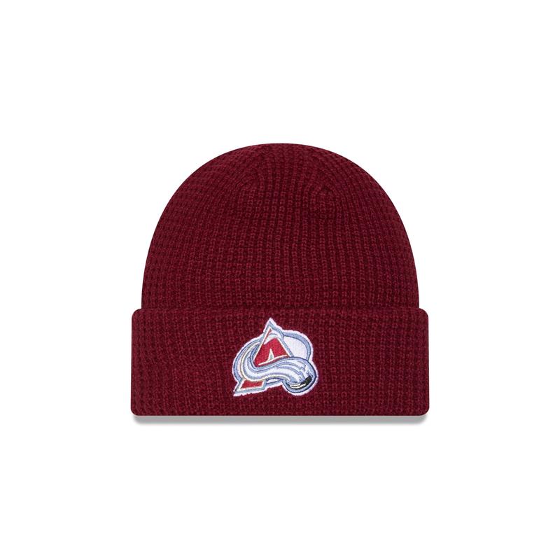Colorado Avalanche Waffle Stitch Knit Beanie Hat