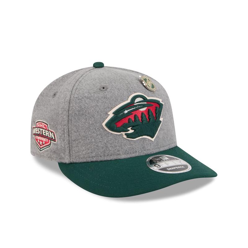 Minnesota Wild Heather Gray Wool Low Profile 9FIFTY Snapback Hat