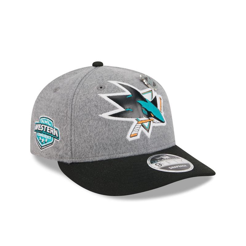 San Jose Sharks Heather Gray Wool Low Profile 9FIFTY Snapback Hat