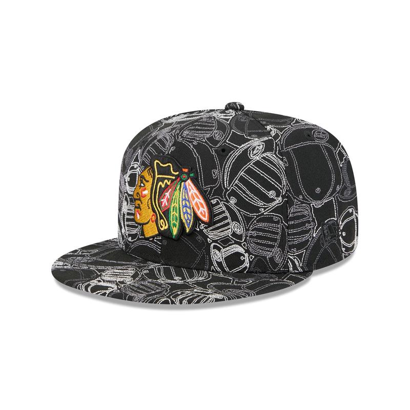 Chicago Blackhawks Cap Scramble 59FIFTY Fitted Hat
