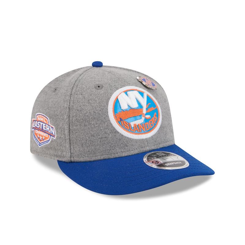 New York Islanders Heather Gray Wool Low Profile 9FIFTY Snapback Hat