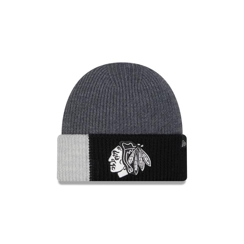 Chicago Blackhawks Merino Wool Color Block Cuff Knit Hat
