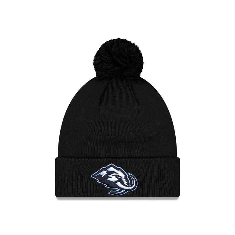 Utah Mammoth Black Pom Knit Hat