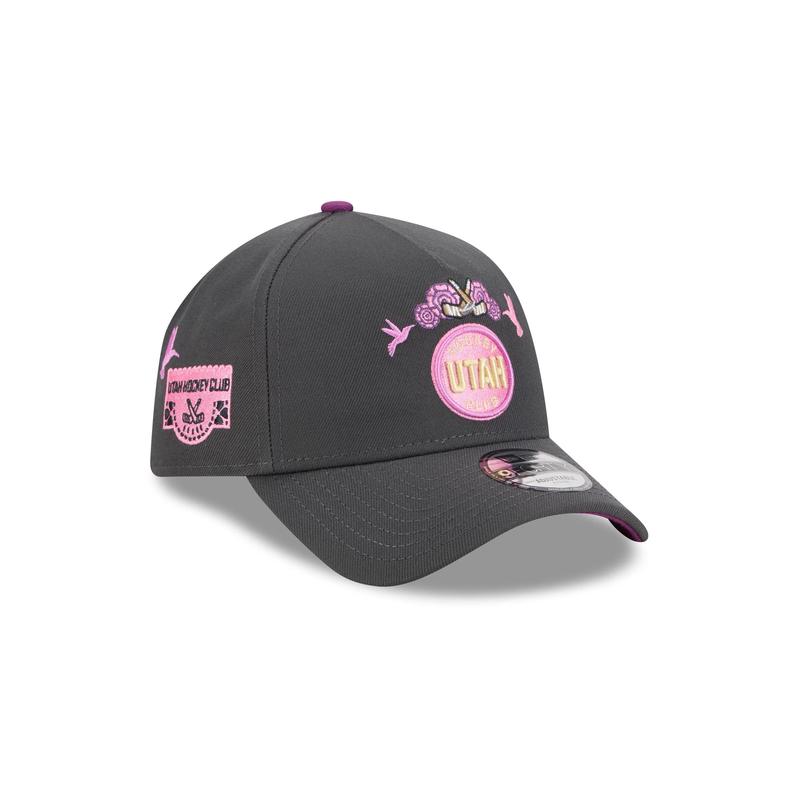 Utah Hockey Club Day of the Dead Graphite 9FORTY A-Frame Snapback Hat
