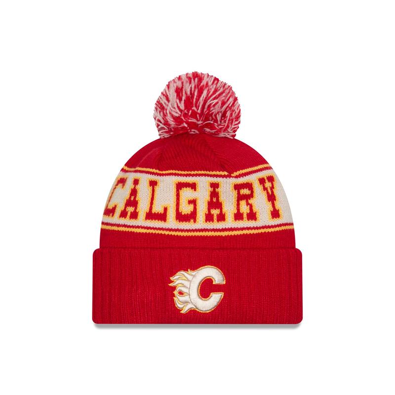 Calgary Flames Retro Pom Knit Hat