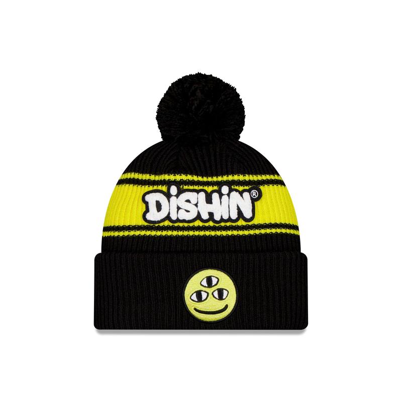 DISHIN Black Pom Knit Hat