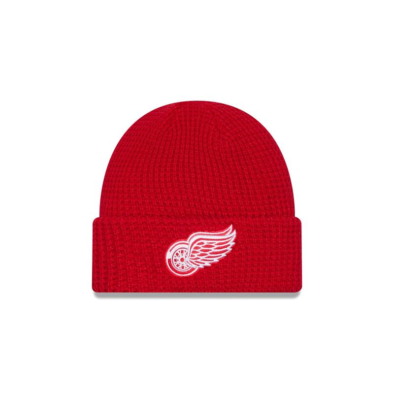 Detroit Red Wings Waffle Stitch Knit Beanie Hat