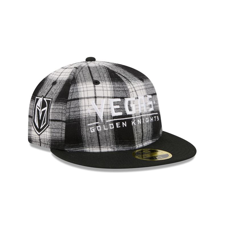 Vegas Golden Knights Grunge Plaid Retro Crown 59FIFTY Fitted Hat
