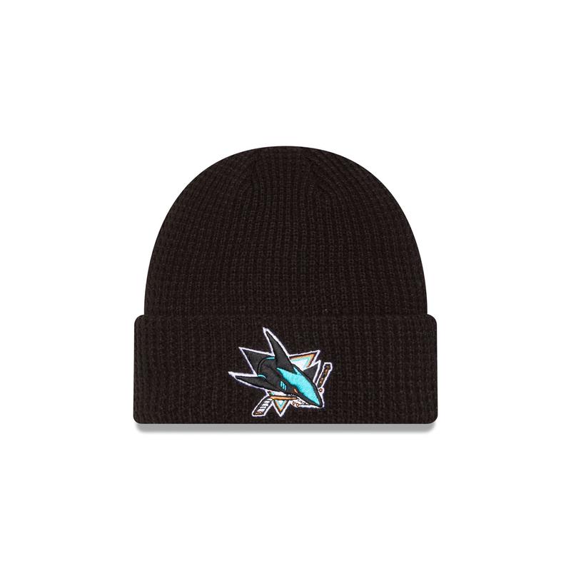 San Jose Sharks Waffle Stitch Knit Beanie Hat