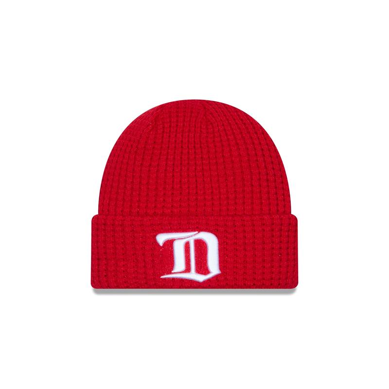 Detroit Red Wings Red Waffle Knit Beanie Hat