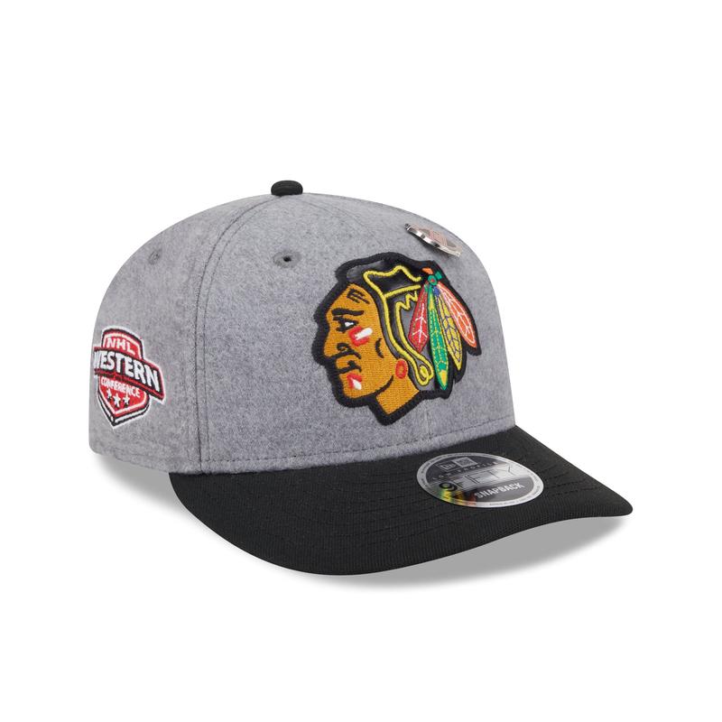 Chicago Blackhawks Heather Gray Wool Low Profile 9FIFTY Snapback Hat