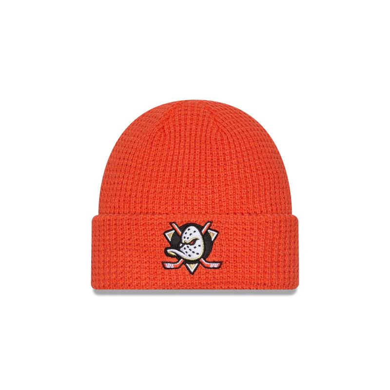 Anaheim Ducks Waffle Stitch Knit Beanie Hat