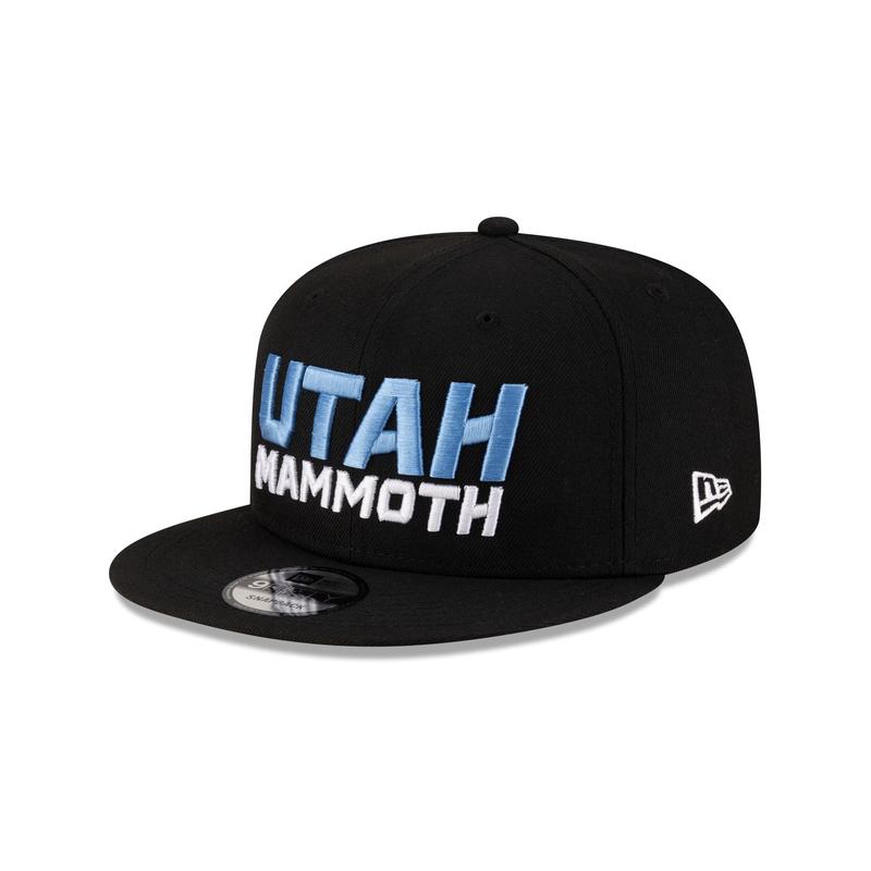 Utah Mammoth Black Stack 9FIFTY Snapback Hat