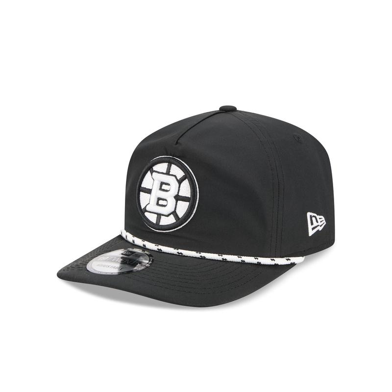 Boston Bruins Black and White Rope 19TWENTY Snapback Hat
