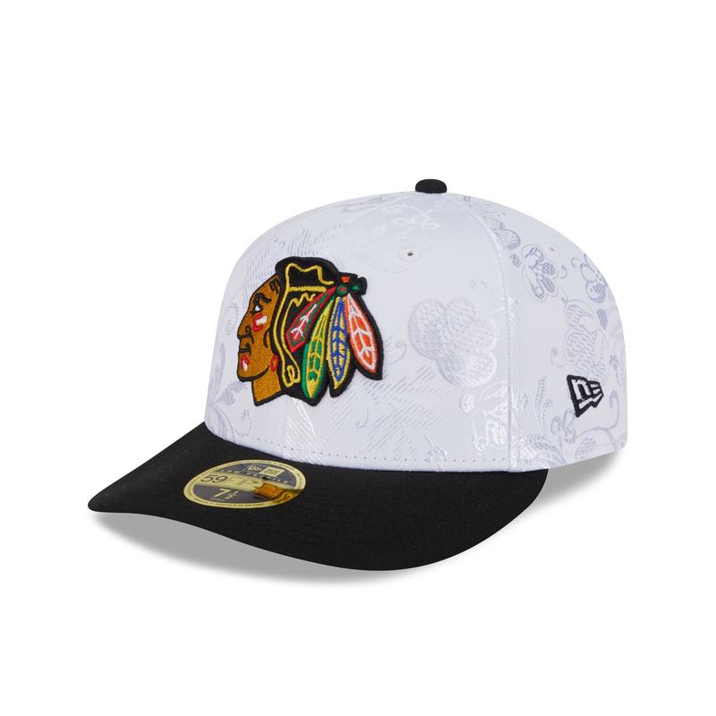 Chicago Blackhawks Floral Shine Low Profile 59FIFTY Fitted Hat