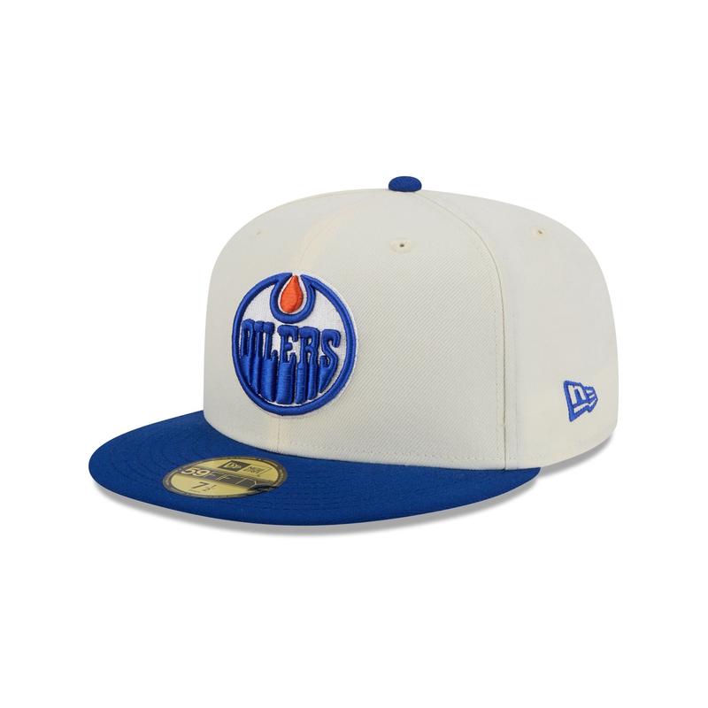Edmonton Oilers Chrome White 59FIFTY Fitted Hat