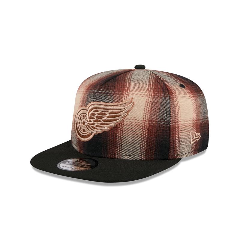 Detroit Red Wings Grunge Plaid 9FIFTY A-Frame Adjustable Hat