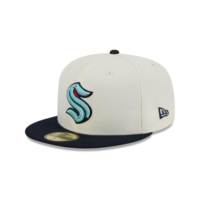 Seattle Kraken Chrome White 59FIFTY Fitted Hat