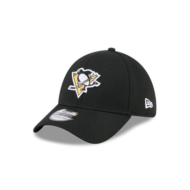 Pittsburgh Penguins Black 39THIRTY Stretch Fit Hat