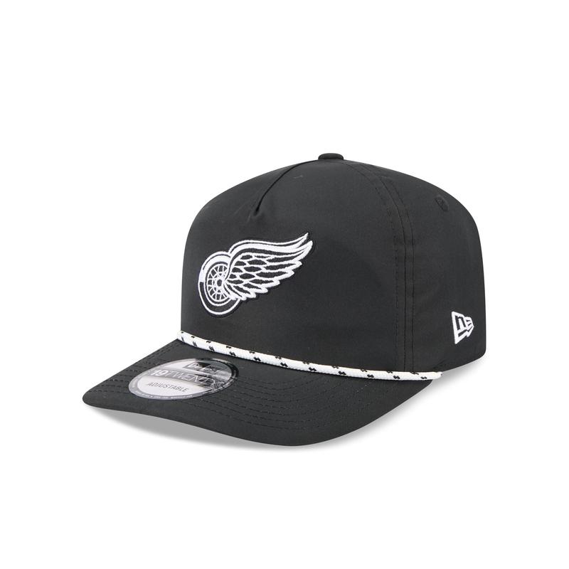 Detroit Red Wings Black and White Rope 19TWENTY Snapback Hat