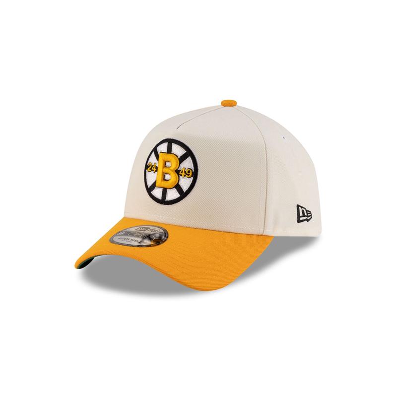 Boston Bruins Chrome White 9FORTY A-Frame Snapback Hat