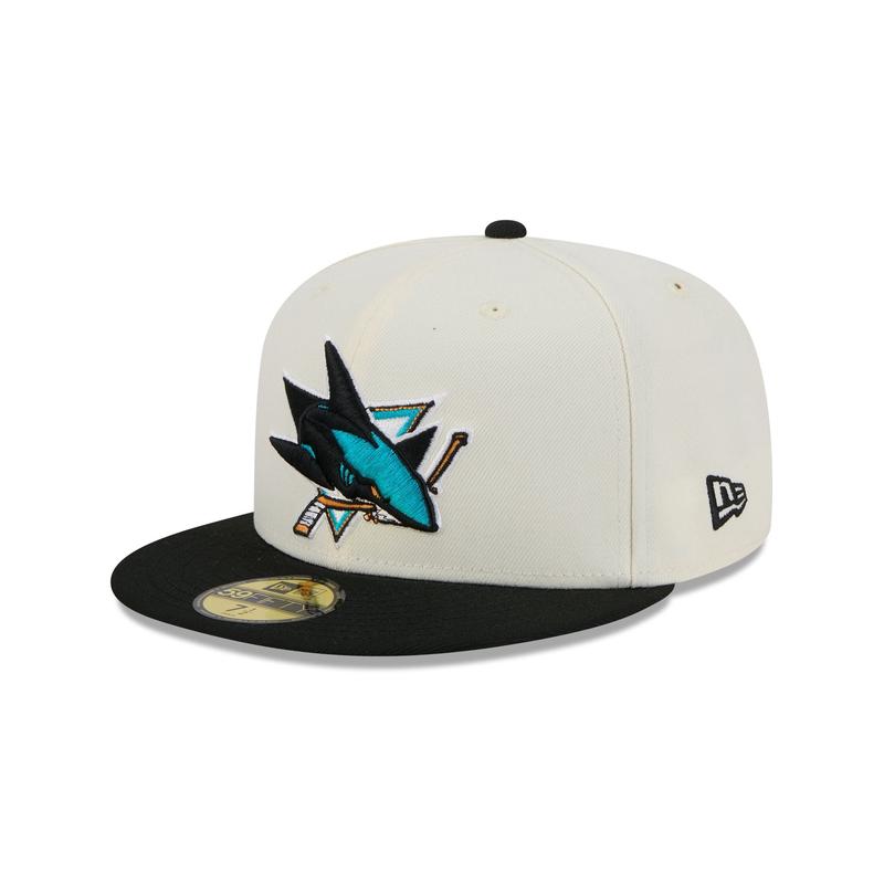 San Jose Sharks Chrome White 59FIFTY Fitted Hat