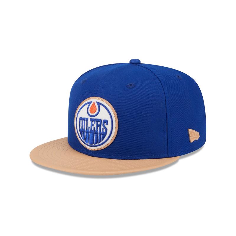 Edmonton Oilers Leather Visor 59FIFTY Fitted Hat
