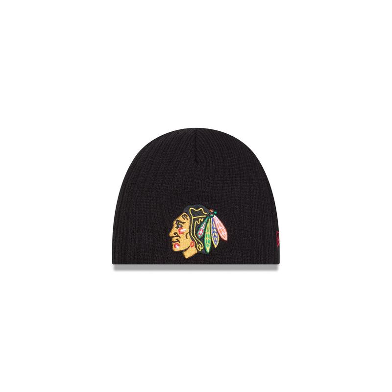 Chicago Blackhawks Mini Fan Kids Skull Knit Hat