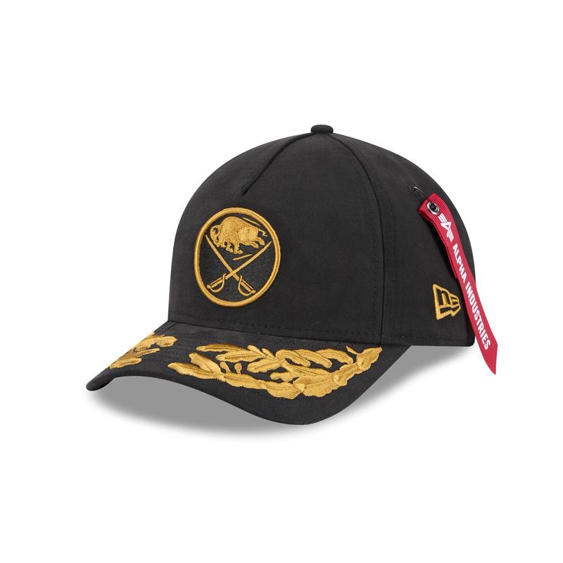 Alpha Industries x Buffalo Sabres Black 9FORTY M-Crown A-Frame Snapback Hat