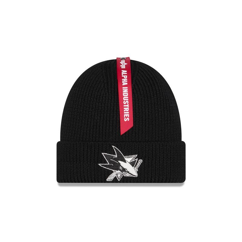 Alpha Industries x San Jose Sharks Black Cuff Knit Hat