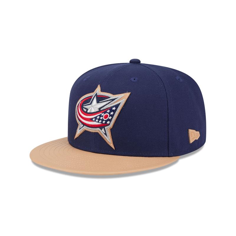 Columbus Blue Jackets Leather Visor 59FIFTY Fitted Hat
