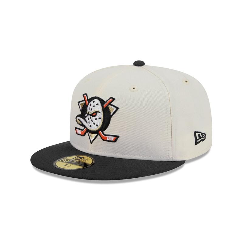 Anaheim Ducks Chrome White 59FIFTY Fitted Hat