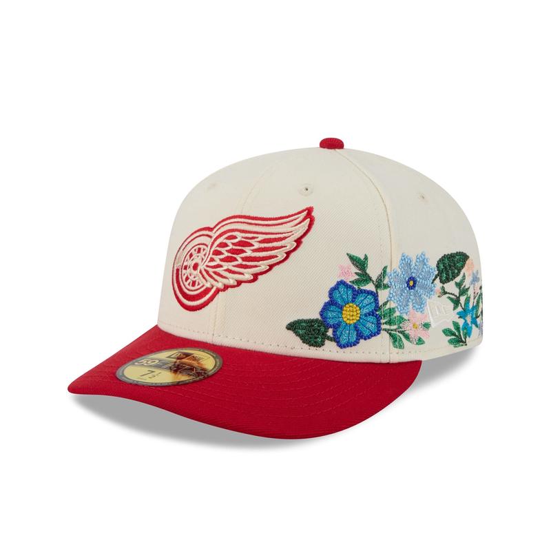 Detroit Red Wings Tonal Florals White 59FIFTY Fitted Hat