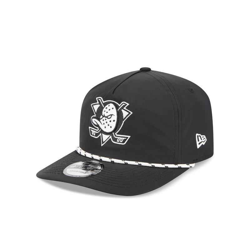 Anaheim Ducks Black and White Rope 19TWENTY Snapback Hat