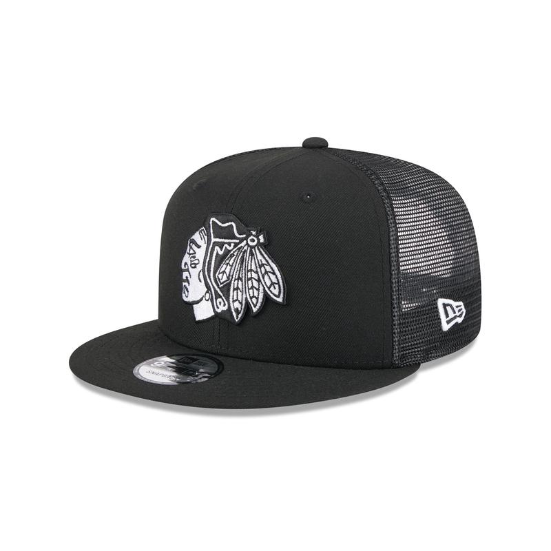 Chicago Blackhawks Black 9FIFTY Trucker Hat