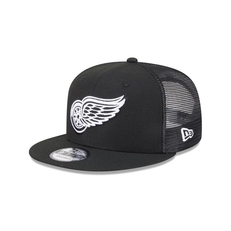 Detroit Red Wings Black 9FIFTY Trucker Hat