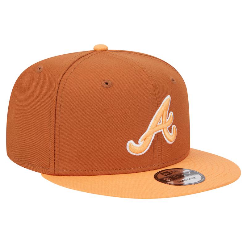 New Era Atlanta Braves Color Pack 2-Tone 9FIFTY Snapback Hat-Brown/Orange