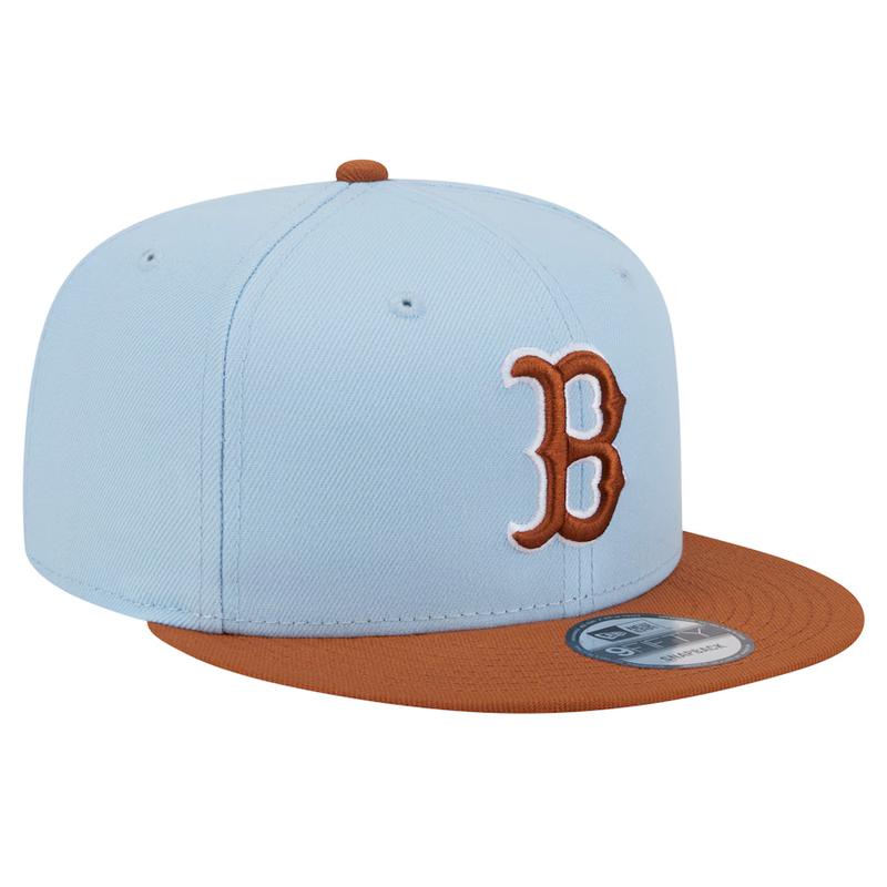 New Era Boston Red Socks 2-Tone Color Pack 9FIFTY Snapback Hat -Light Blue/Rust Orange