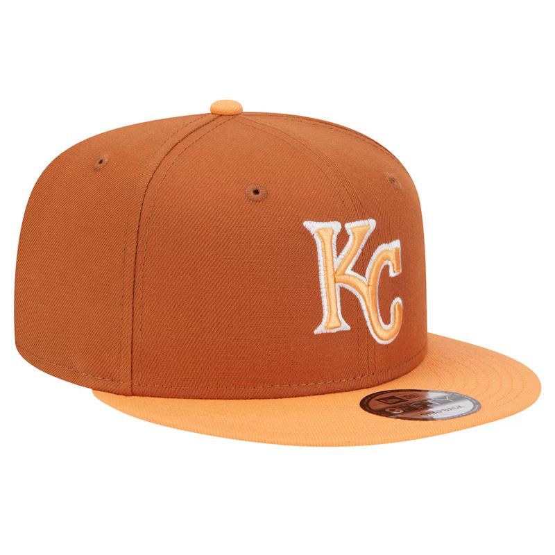 New Era Kansas City Royals Color Pack 2-Tone 9FIFTY Snapback Hat-Brown/Orange