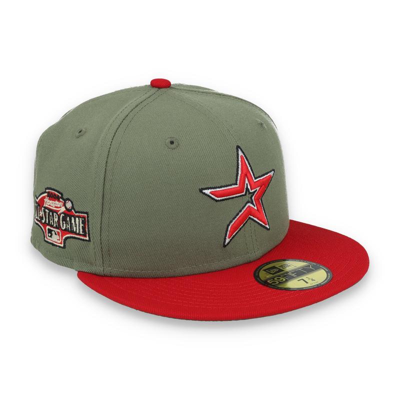 Houston All Star game Side Patch 59FIFTY Fitted Hat- Olive Green