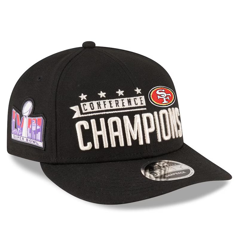 New Era San Francisco 49ers 2023 NFC Champions Locker Room Low Profile 9FIFTY Snapback Hat-Black