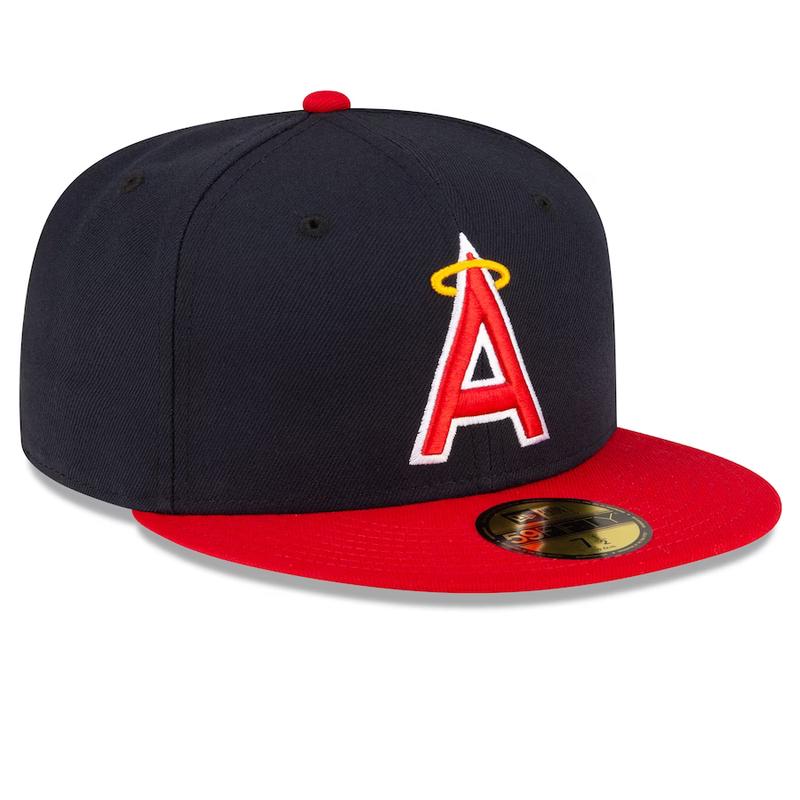 ANGELS NEW ERA ALTERNATIVE AUTHENTIC COLLECTION 59FIFTY FITTED-ON-FIELD COLLECTION -NAVY/RED