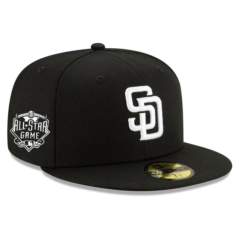 New Era San Diego Padres Side Patch 2015 All Star Game 59FIFTY Fitted Hat-Blk/Wht