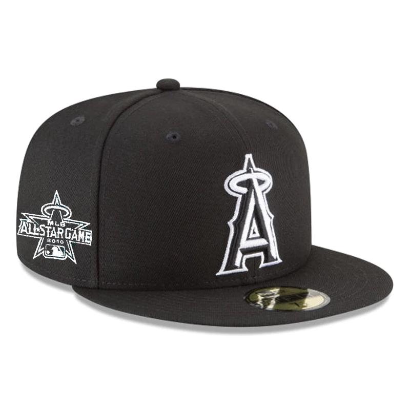 New Era Los Angeles Angels Side Patch 2010 All-Star Game 59fifty Fitted Hat-Black/White