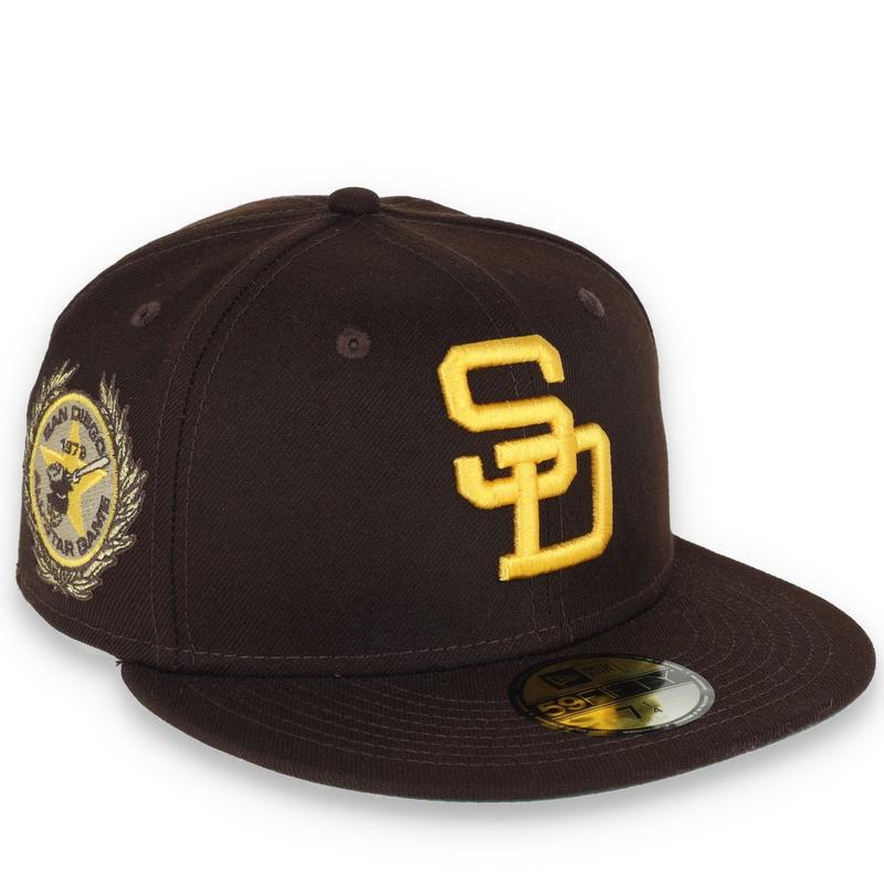 New Era San Diego Padres Laurel All Star Game 1978 Side Patch 59fifty Fitted Cap-Brown