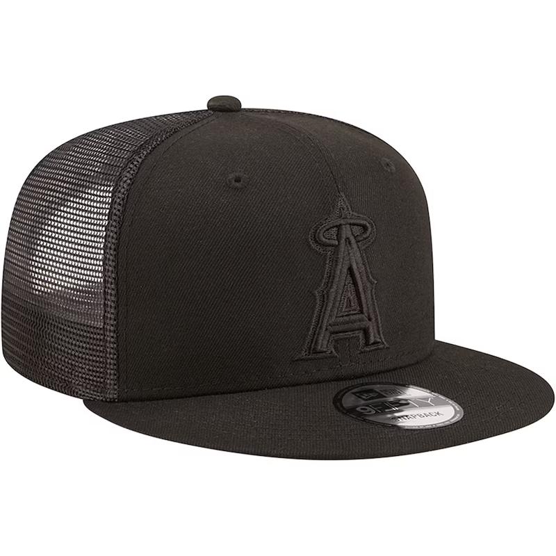 New Era Los Angeles Angels Blackout 9FIFTY Trucker Snapback Hat