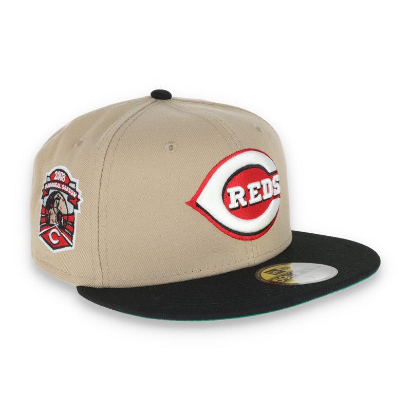 New Era Cincinnati Reds 2003 Inaugural Side Patch 59FIFTY Fitted Khaki Hat