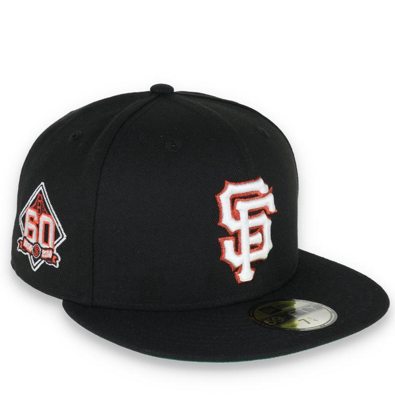 New Era San Francisco Giants Fitted 60th Anniversary Metallic Logo Side Patch 59fifty-Black